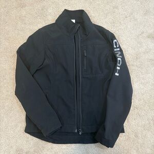 Cinch Conceal Carry Jacket Womens Medium M Black Gray Softshell Fleece READ